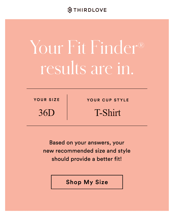 NL6W50 Third Love Fit Finder Personalization