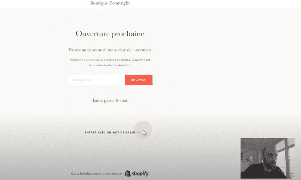 ouvrir boutique shopify nom domaine